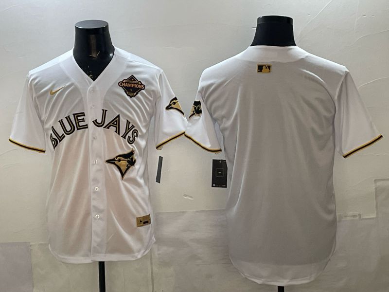 Men Toronto Blue Jays Blank White Gold 2026 Nike Game MLB Jersey 01